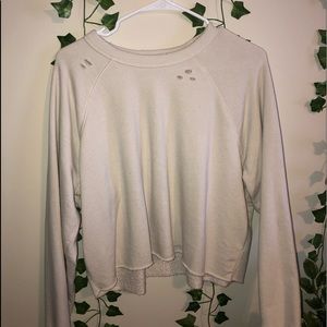Aerie Sunday Soft Distressed Crew Sweatshirt